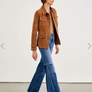Nili Lotan Denim Marseille Patchwork Stretch High-Rise Flared-Leg Jean size 27